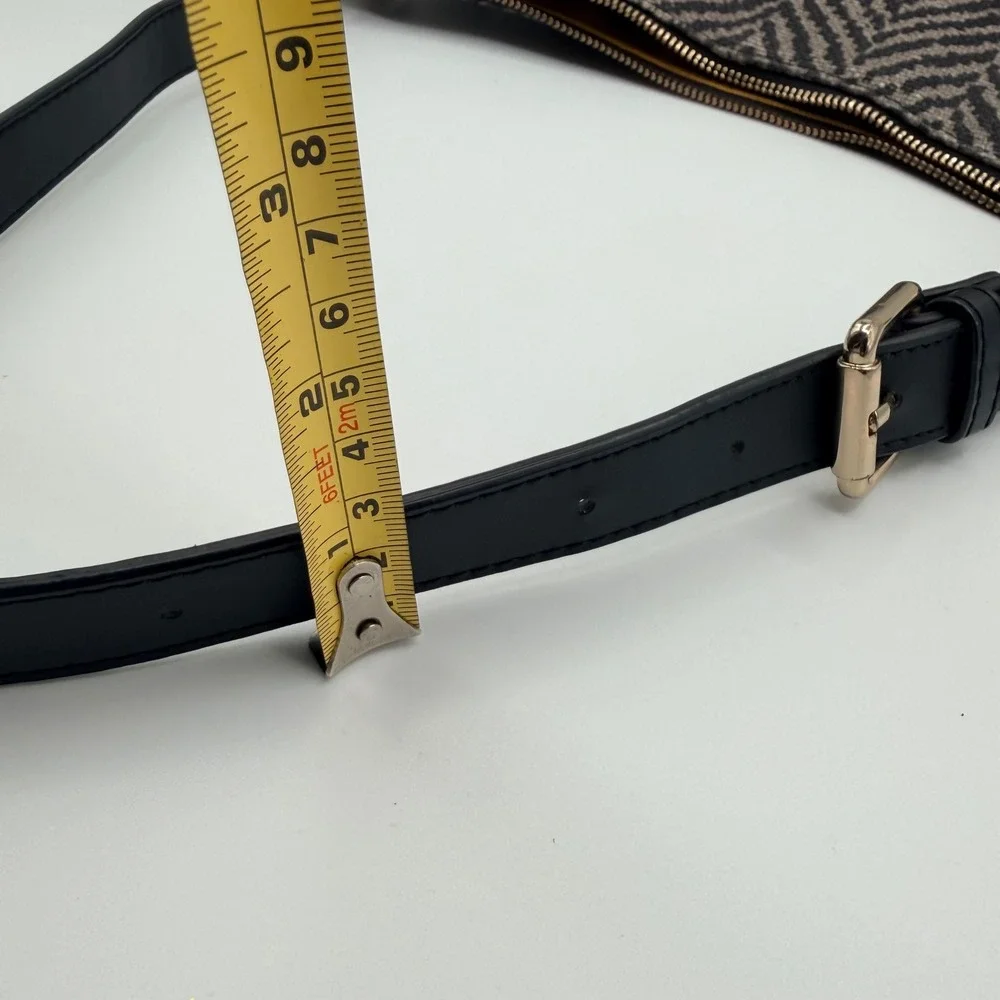 Spartina 449 Herringbone Shoulder Black Boho Chic Coastal Artisan Linen Leather